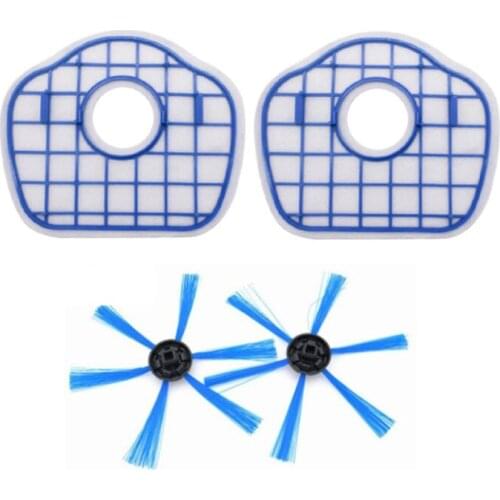 Free Shipping Vacuum Cleaner 2filter screen+2round brush for Philips Robot FC8700 FC8710 FC8603
