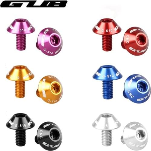 2pcs/lot GUB G-510 Bicycle Water Bottle Cage Bolts CNC 7075 Aluminum Alloy M5*12mm Screws Bike Holder Bracket Rack kettle