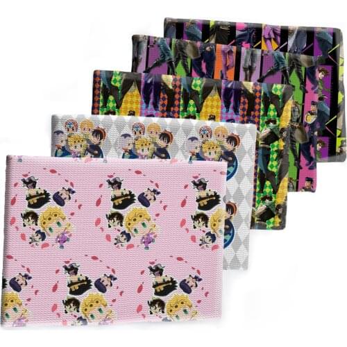 Cartoon JoJo Character Printed Bullet Textured Liverpool Patchwork Tissue Kids home textile 50*145cm