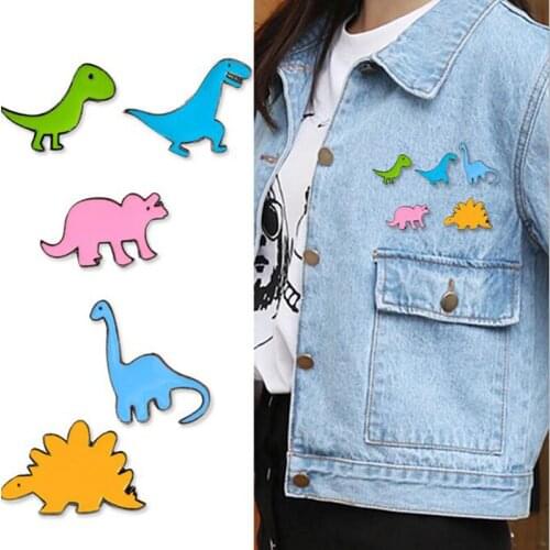Dinosaur Enamel Pin Custom Cute Animal Badge Tyrannosaurus Brooches Bag Clothes Lapel Pin Fashion Jewelry Gift Kids