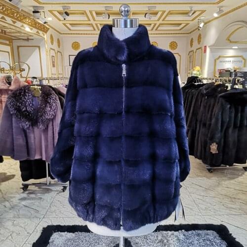 2020 Bat sleeve mink fur coat Stitching mink coat fashion women fur coat High-end brand coat women WINTER PALACE OM-9221