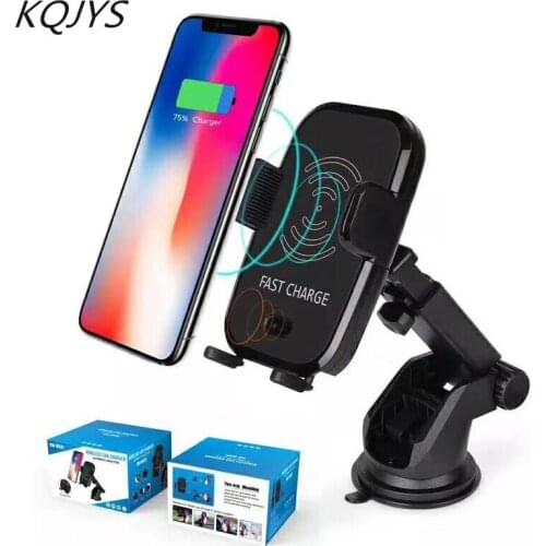KQJYS Car Infrared Sensor Automatic Qi Fast Wireless Car Mobile Phone Charger for iPhone X 8 Plus Samsung S9 S8 Plus S7 Note 8