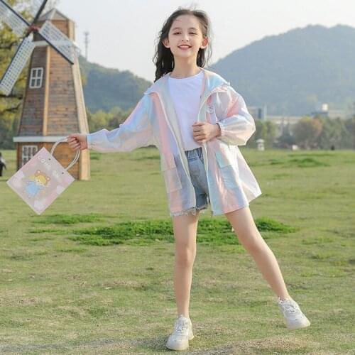 Girls Sun Protection Clothing Summer 2021 New Products Childrens Breathable 3 To 15 Years Old Sun Protection Clothing Jacket