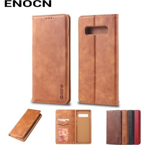 Magnetic Flip Case For Samsung Galaxy S10 5G Case Samsung S10 5G Cover Leather Wallet Card Slots Luxury Retro Folding Phone Case