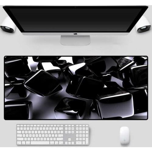 Mairuige Gaming Accessories Mouse Pad Black Ice Cube Pattern Keyboard Large Mouse Pad XXLComputer Notebook Office Mousepad 90x40