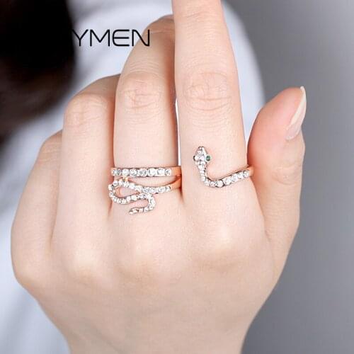 Kaymen Girls Cute Rose-Gold Plated Snake Double Rings, Wedding Ring, Promise ring, Statement Ring for Women Fashion ring 00249