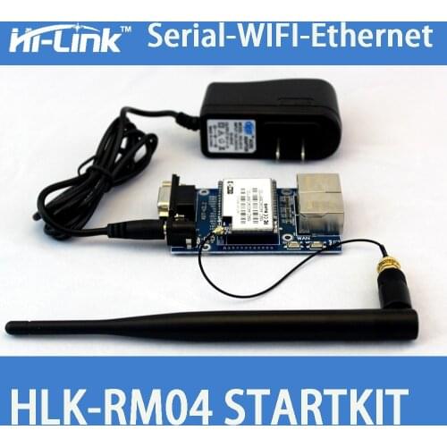 Free shipping Serial WiFi Ethernet rs232/rs485 WiFi module start kit with 6DB antenna HLK-RM04