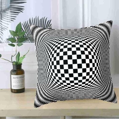 Geometric Abstract Cushion Cover Striped Hugging Pillowcase Grid 45x45cm Sofa Bed Modern Printed Decoration Home Banquet De X8U3