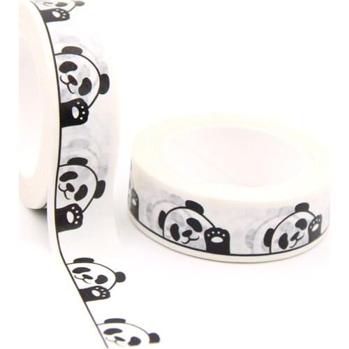 2021 NEW 1PC 15mm x 10m Baby Panda Waving Paw Cartoon Washi Tape Scrapbook Paper Masking Adhesive Washi Tape