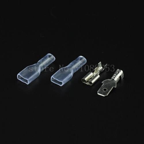 50 pairs 6.3mm Crimp Terminal Female Spade Connector +Male Spade Connector +Case