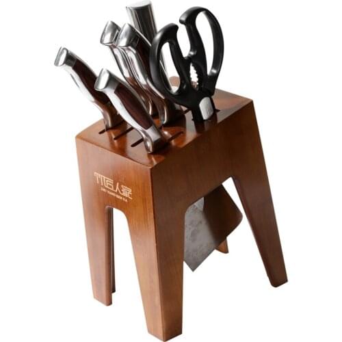 Shelf kitchen supplies multifunctional knife storage rack knife holder kitchen knife shelf solid wood bamboo household WF