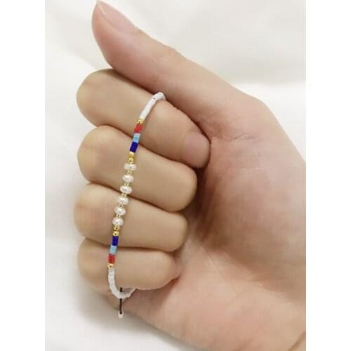 Ethnic Freshwater Pearl Simple Bracelet MiYuki beads Bracelet Delica Stone Jewelry Pulseras Milti Color Crystal Bead Bracelet