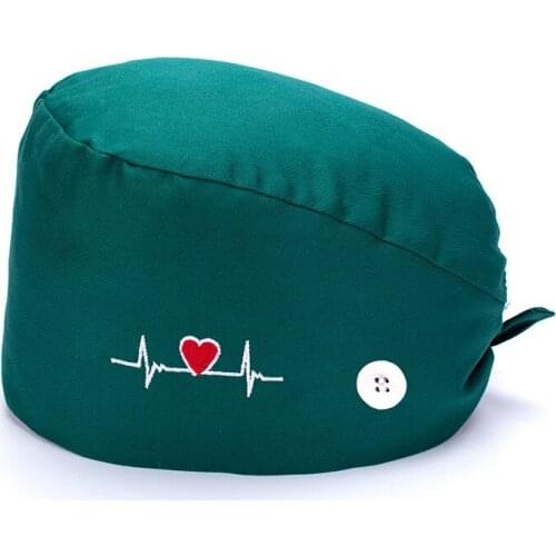 Working Hat Women And Men Beautician Dust Proof Chef Caps 100% Cotton Adjustable Multicolor Printing Sweat-Absorbent Scrub Hats