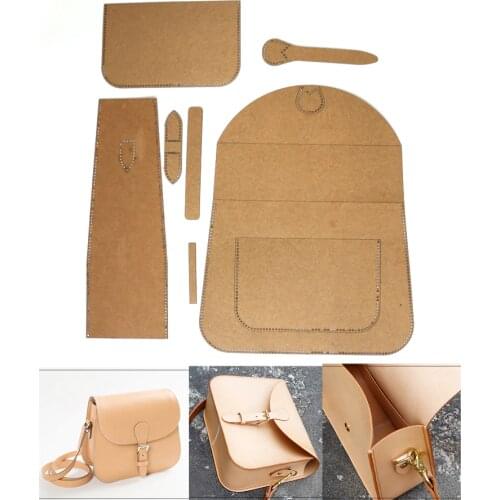 New Kraft paper template DIY leather sewing pattern template for handbag 7pcs/set finished size28x20x10cm