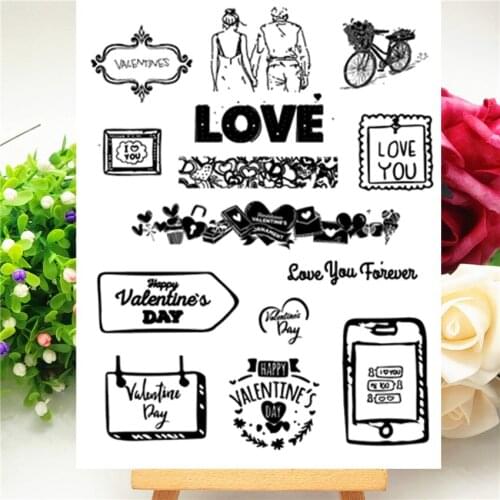 14*18CM Valentines Day Transparent Clear Stamps / Silicone Seals Roller Stamp For DIY Scrapbooking Photo Album/Card Making