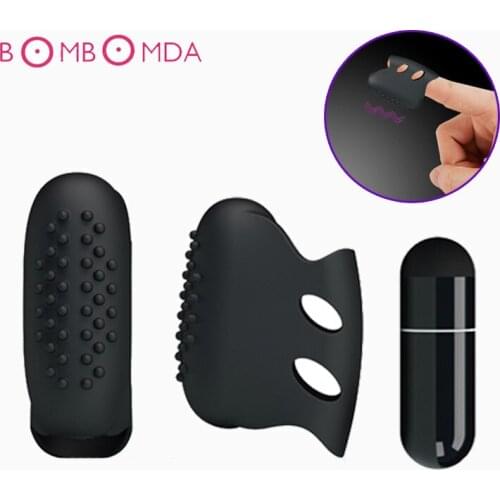 Silicone Finger Gloves Vibrators G spot Labia Clitoris Orgasm Bullet Clit Stimulator Finger Vibrator Adult Sex Toys For Women