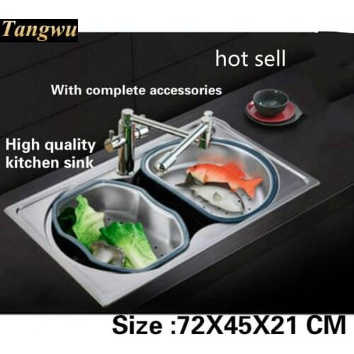 Tangwu High quality 304 stainless steel kitchen sink personality semicircle big trough a integrated 72x45x21 cm