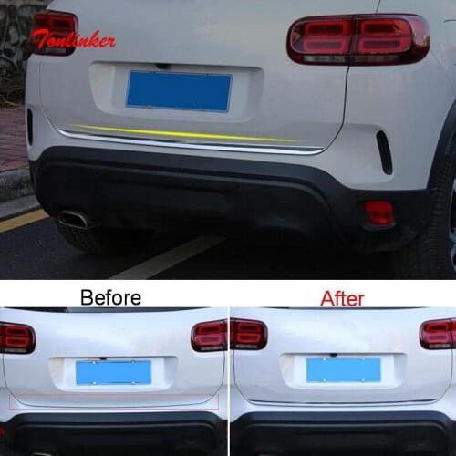 Tonlinker Exterior Rear Tank Edge Cover sticker for CITROEN C5 Aircross 2018-19 Car Styling 1 PCS Stainless steel Cover sticker