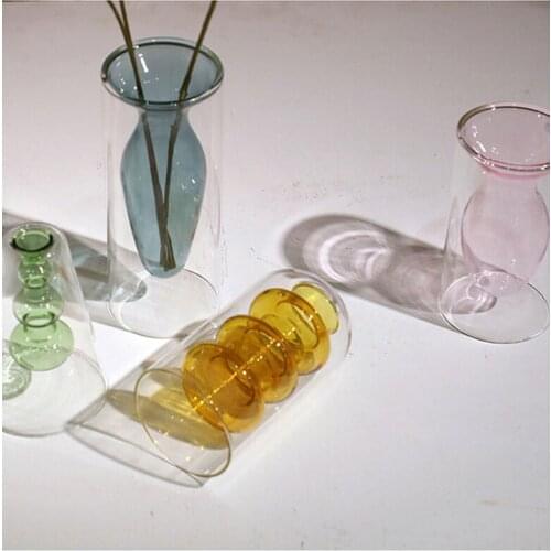 Flower Vase For Table Decoration Living Room Decorative Vase Planter Tabletop Terrarium Glass Containers Floral Flower Vase