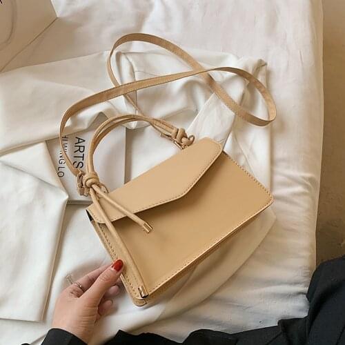 Vintage Solid Color Small PU Leather Shoulder Bags For Women 2021 Summer Simple Handbags And Purses Female Travel Totes
