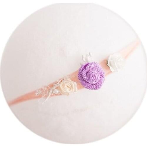 W3JF Baby Headband with Flower Girl Photo Shooting Newborn Photography Props Headwear