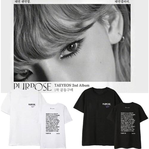 Kpop Girls'Generation TaeYeon Purpose Album Shirts Women Hip Hop Streetwear Loose K-pop Tshirt T Shirt Short Sleeve Tops T-shirt