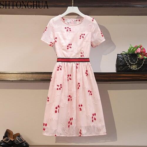 2020 summer new Chiffon Dress avant-garde fashion printing short sleeve sweet large dress high quality elegant dress