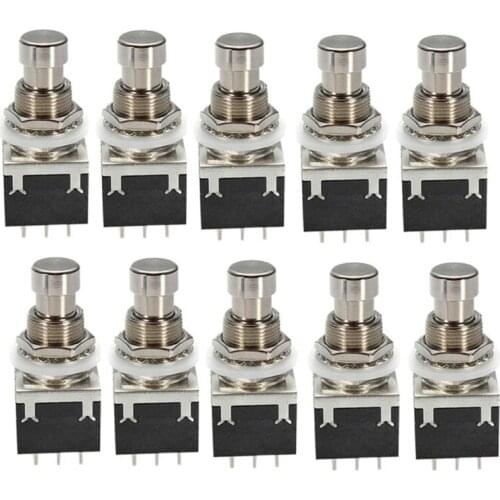 10Pcs 3PDT 9 Pin Guitar Effects Pedal Foot Switches Stompbox True Bypass