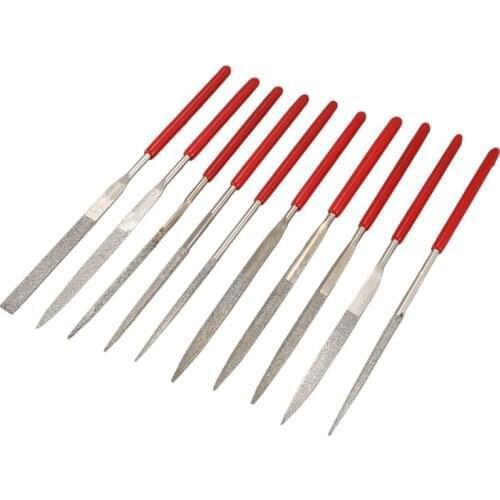 10 Pcs Square Oval Crossing Stone Metal Diamond Needle Files