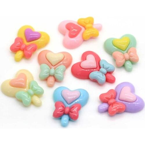 100/50 pcs Kawaii Candy Lollipop Cabochons Resin Flatback Cartoon Lollipop Heart Lollypop/Lollipop For Craft Decoration