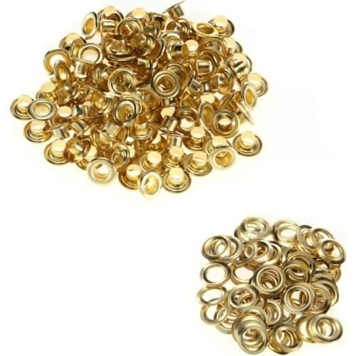 1000pcs 6mm Brass Eyelet with Washer Leather Craft Repair Grommet Round Eye Rings For Shoes Bag Clothing Leather Belt Hat