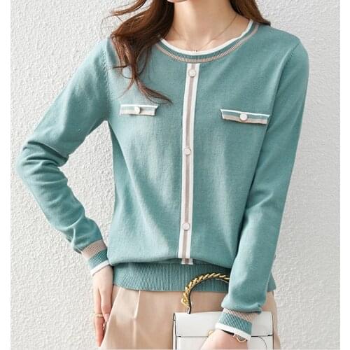 2021 Winter Clothes Women Jumper Mujer Knitted Pullovers Sweaters O Neck Long Sleeve Pockets Knit Pull Blusa De Frio Feminina