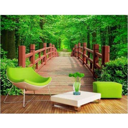 3d room wallpaper custom photo Park wooden bridge garden landscape background living room 3d wall murals wallpaper for walls 3 d