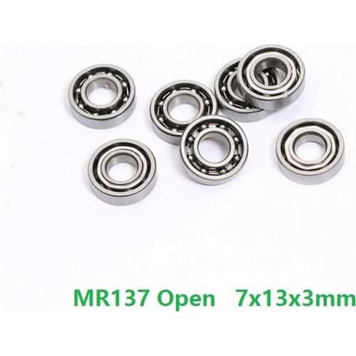 50pcs/lot MR137 Open Type 7x13x3 mm deep groove Ball Bearing Miniature 7*13*3mm