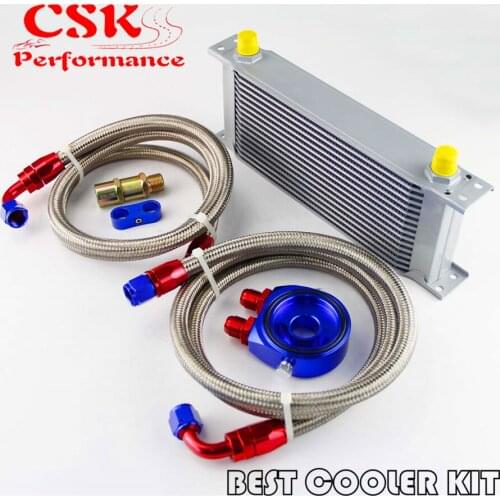 AN-8AN 16 ROW UNIVERSAL ENGINE TRANSMISSION OIL COOLER + FILTER SANDWICH ADAPTER