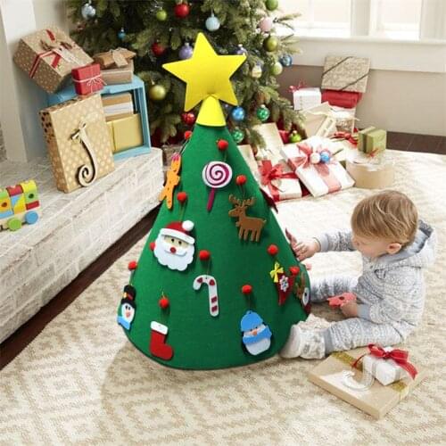 Arbol Navidad Fieltro home DIY decorations Kids Santa claus ornaments Xmas Navidad 2022 New Year Ornaments Party Decoration Home