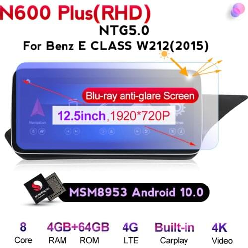 Android 10.0 4+64G car multimedia system car dvd player stereo for Benz E Class W212 S212 2009-2016 RHD navigation radio