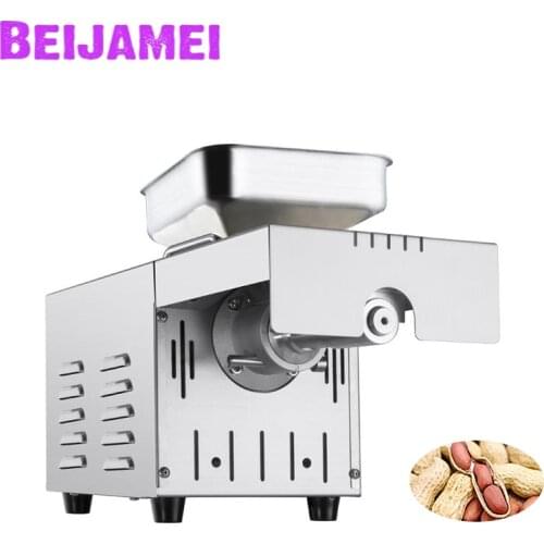 BEIJAMEI Electric Oil Press Machine Stainless Steel Peanuts Flaxseed Oil Extracting Home Sesame Seed Oil Presser