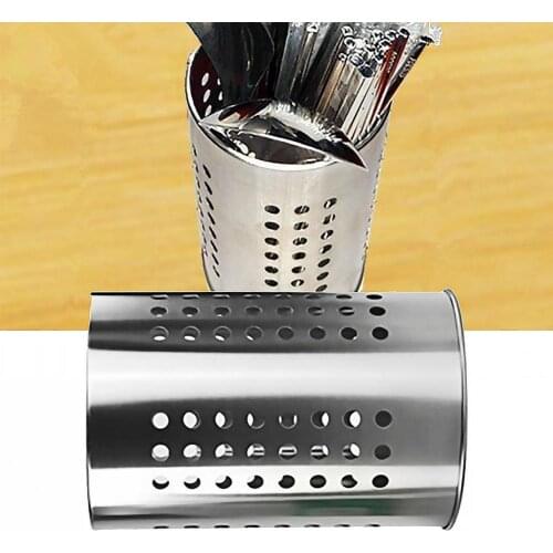 Chopsticks Holder Polished Rust-resistant Ventilation Holes Stainless Steel Kitchen Utensil Holder for Chopsticks Storage Racks
