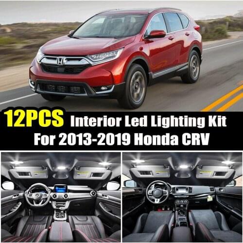 For Honda CRV CR-V 2013 - 2016 2017 2018 2019 12pcs Error Free Car Interior LED Light Kit W5W LED Bulbs Interior Map Dome Light