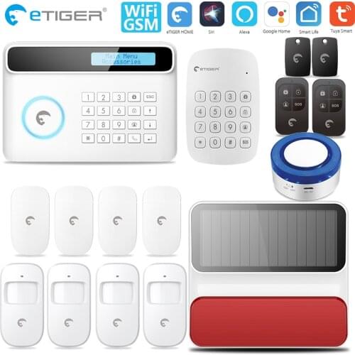 Etiger Original S4 Plus Tuya Smart WiFi/GSM Security Alarm System WiFi Smart Siren Alarm Work with Google Alexa