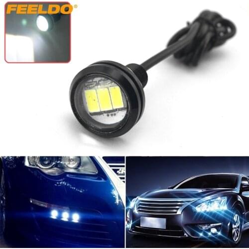 FEELDO 1pc White Car 3W 23mm Lens Ultra-thin 5630 3SMD LED Eagle Eye Tail light Backup Rear Lamp DRL Light #CA1423