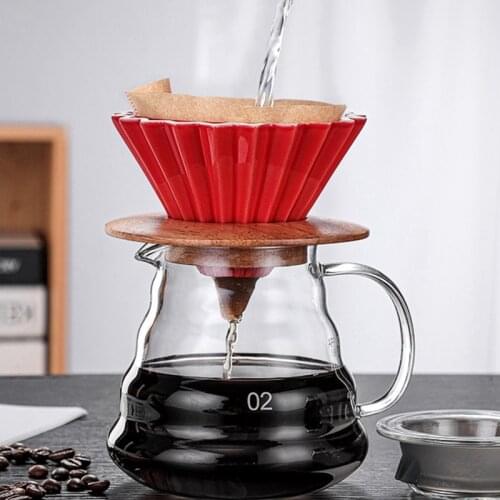 Espresso Coffee Filter Ceramic Pour Over Coffee Maker with Stand V60 Funnel Dripper Coffee Accessories