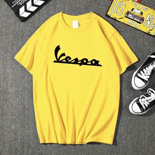 New Summer Vespa T Shirt Men 2020 Funny Vespa T-shirt 100% Cotton Summer Short Sleeve Round Neck Tees Male many colors clothing