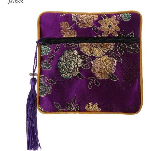 Classic Chinese Embroidery Jewelry Bag Organizer Silk Tassel Traditional Pouch Beads Storage Holder Wedding Jewelry Packaging