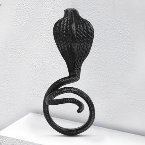 Cobra Snake Ring Adjustable Rings for Men Women Antique Siver Color Opening Rings Stainless Steel Snakes Jewelry 2020 Fashion
