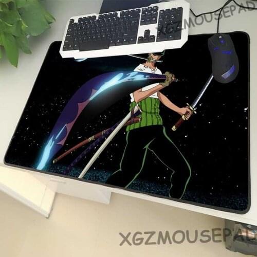 XGZ Cartoon Large Size Mouse Pad Black Lock Side Anime Zoro Laptop PC Table Pad Swordsman Rubber Non-slip Universal Type