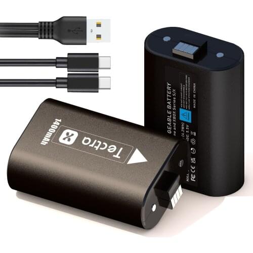 2PCS 1400mAh lithium ion Batteries for Xbox One, Xbox One S, Xbox One X, Xbox One Elite Wireless Controller Gamepads