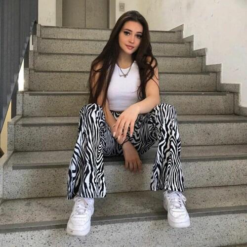 Fashion Zebra Print Loose Pants Casual Sexy High Waist Women Trousers 2021 Summer Autumn Streetwear Wide Leg Pants For Women