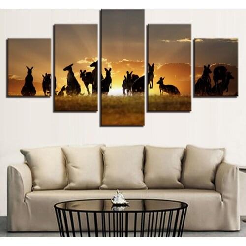 5 Pieces Animals Deer Prints Painting Modular Pictures for Living Room Home Decor Fashion Cuadros On Canvas Without Frame